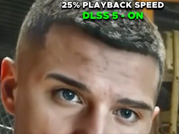 Un personnage de Starfield avec des cheveux sur le côté de la tête avec le DLSS activé.