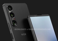 Selon les rumeurs, le Xperia 1 VI serait plus court mais plus large que l&#039;actuel Xperia 1 V. (Image source : @OnLeaks &amp;amp; Android Headlines)