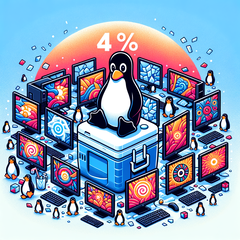 Si cette tendance se poursuit, le bureau Linux pourrait franchir la barre des 5 % à l&#039;avenir (Figure : générée avec Dall-E 3).