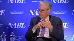 La présidente de la Fed s&#039;exprimant lors de la conférence NABE (image : CNBC)