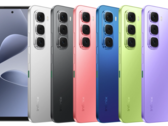 L'Infinix Hot 60i est disponible en noir élégant, argent titane, bleu ombre, rouge néon, vert prairie et violet soul eye (Source : Infinix)