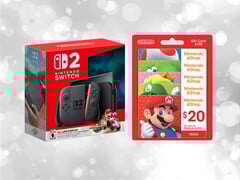 Offre groupée Switch 2 Mario Kart World avec cartes-cadeaux Nintendo eShop (Source des images : Nintendo of America, Sam&#039;s Club avec modifications)