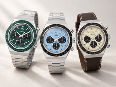 Les trois nouvelles versions du chronographe Q Timex sont disponibles dans les coloris vert, bleu glacier et kaki.