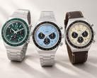 Les trois nouvelles versions du chronographe Q Timex sont disponibles dans les coloris vert, bleu glacier et kaki.