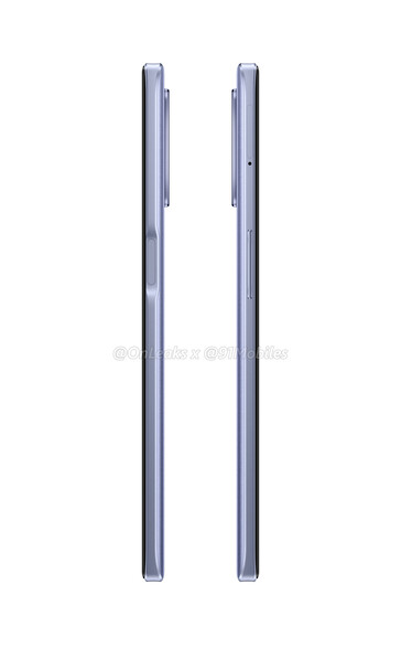 Des rendus du "Realme 8s" émergent en ligne. (Source : OnLeaks x 91Mobiles)