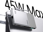La nouvelle batterie externe est dotée d’un petit écran sur le côté. Sur l’image : un visuel promotionnel mettant en avant la prise en charge de la charge rapide 45 W.