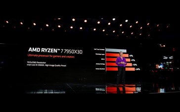 Performances du Zen 4 X3D par rapport au Intel Core i9-13900K (image via AMD)