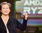 Lisa Su, PDG d'AMD, présente le prochain processeur Zen 4 Raphael au CES 2022. (Image Source : AMD)