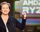 Lisa Su, PDG d'AMD, présente le prochain processeur Zen 4 Raphael au CES 2022. (Image Source : AMD)