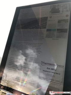 ThinkPad X1 Tablet G3 - Soleil peu lumineux (avec reflets).