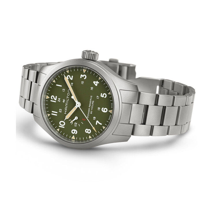 La Hamilton Khaki Field Power Reserve 40 mm à cadran vert