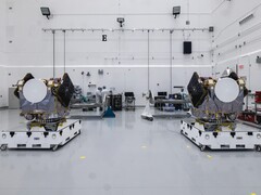 Les deux vaisseaux spatiaux ESCAPADE de la NASA (Image source : Rocket Lab ; recadré)