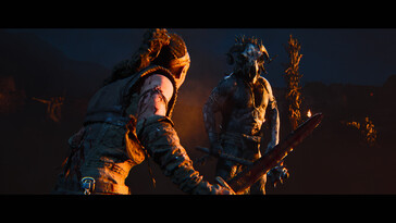 Image montrant un combat entre Senua et un ennemi dans Senua's Saga : Hellblade II.