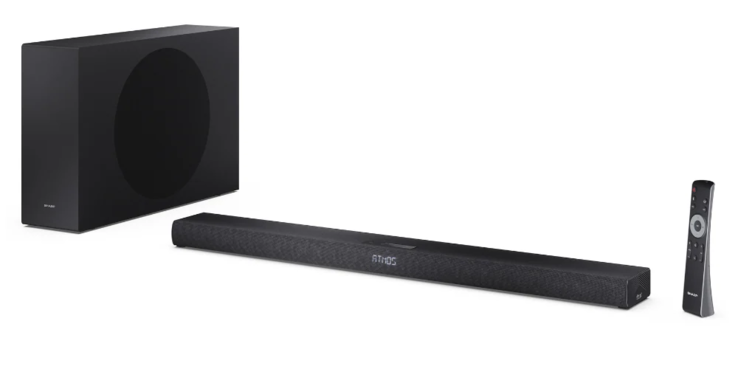 La barre de son ultra-mince Sharp HT-SBW320 2.1ch avec subwoofer sans fil. (Source de l'image : Sharp)