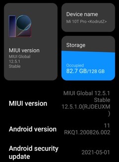 MIUI 12.5.1 sur Xiaomi Mi 10T Pro détails, mise à jour disponible en Europe début juin 2021 (Source : Own)