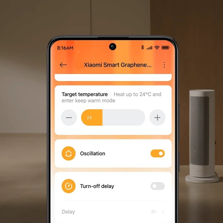 Le radiateur intelligent en graphène de Xiaomi peut être contrôlé via l'application Xiaomi Home. (Source de l'image : Xiaomi)