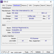 MSI GS65 Stealth Thin 9RE - CPU-Z : carte-mère.