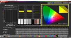 CalMAN ColorChecker (profil : P3, espace colorimétrique cible : P3)