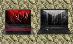 Les prix de l&#039;Acer Nitro 5 et de l&#039;Asus TUF Dash F15 sont susceptibles d&#039;être augmentés prochainement. (Image source : Acer/Asus - édité)