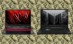 Les prix de l'Acer Nitro 5 et de l'Asus TUF Dash F15 sont susceptibles d'être augmentés prochainement. (Image source : Acer/Asus - édité)