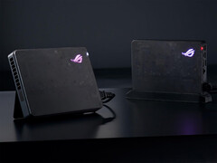 Asus fournit un support simple avec ses eGPU ROG XG Mobile 2025. (Source de l'image : Asus)