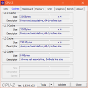 Asus VivoBook S15 S530UN - CPU-Z : caches.