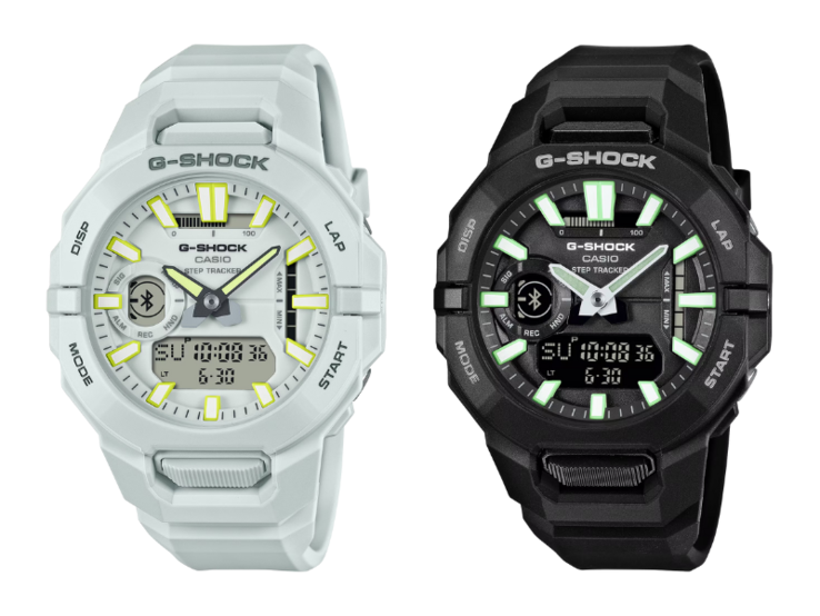 La Casio G-Shock GBA950-7A (à gauche) et la GBA950-1A (à droite). (Source de l'image : Casio)