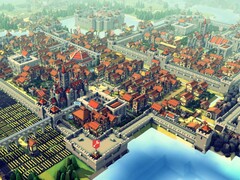 Une image représentant une ville et plusieurs bâtiments dans « Kingdoms and Castles ».