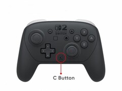 La manette Pro Nintendo Switch 2 dispose d'un bouton C comme sur les Joy-Con 2. (Image source : Nintendo)
