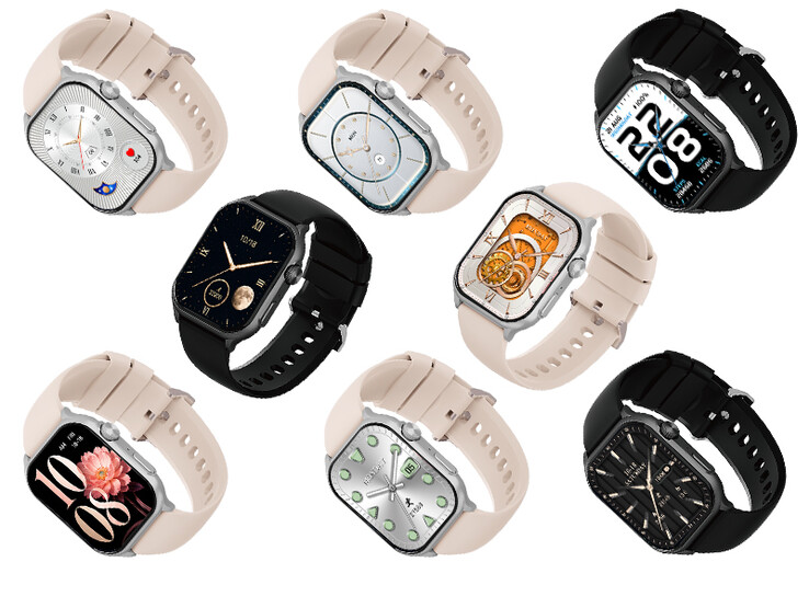 Les deux coloris et les différents cadrans de la montre connectée