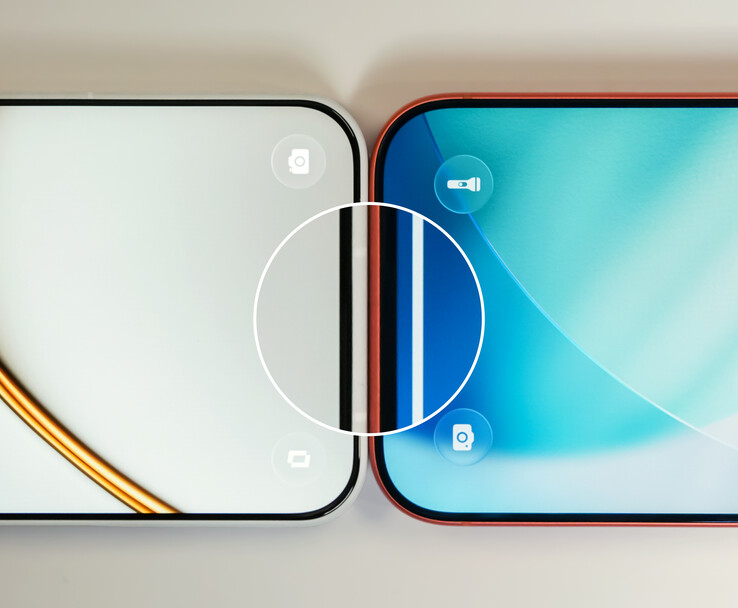 Comparaison en gros plan du cadre du OnePlus 15T.