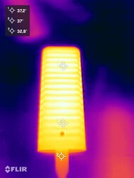 Accumulation de chaleur pendant le test de résistance (face inférieure)