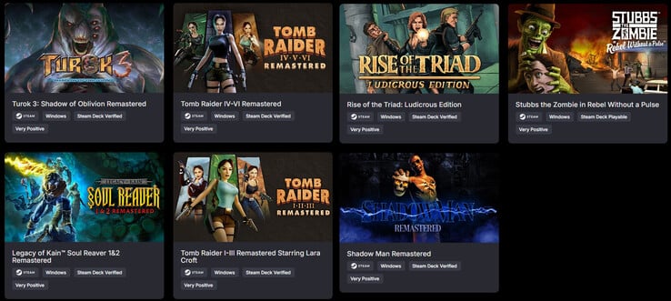 Tous les jeux inclus dans le pack (Image source : Green Man Gaming)