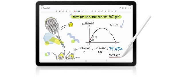 La Galaxy Tab S10 Lite est dotée d'une fonction de résolution de problèmes mathématiques intégrée à l'application Samsung Notes. (Source de l'image : Samsung)