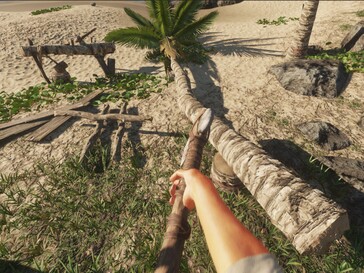 Au début de Stranded Deep, couper du bois est l’une des tâches principales.
