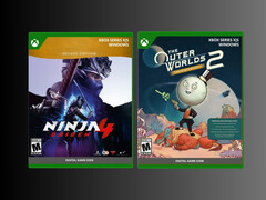Boîtes de jeux numériques Xbox The Outer Worlds 2 et Ninja Gaiden 4 (Source d&#039;image : Best Buy)