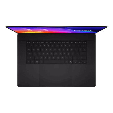 Vue arrière et du clavier de l'Asus ProArt P16 noir