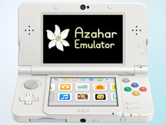 Emulateur Nintendo 3DS Logo Azahar sur l'écran de la console 3DS