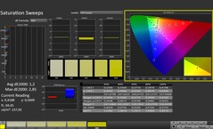 CalMAN : Saturation des couleurs (calibrée)