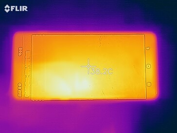 Samsung Galaxy S10 - Relevé thermique à l'avant de l'appareil en cas de sollicitations.