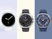 Les trois prochaines montres Galaxy de Samsung présentées côte à côte. (Source de l'image : via Evan Blass - édité)