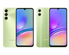 Le Galaxy A05s et le Galaxy A05, de gauche à droite. (Source de l&#039;image : Samsung)