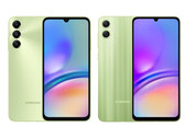 Le Galaxy A05s et le Galaxy A05, de gauche à droite. (Source de l'image : Samsung)