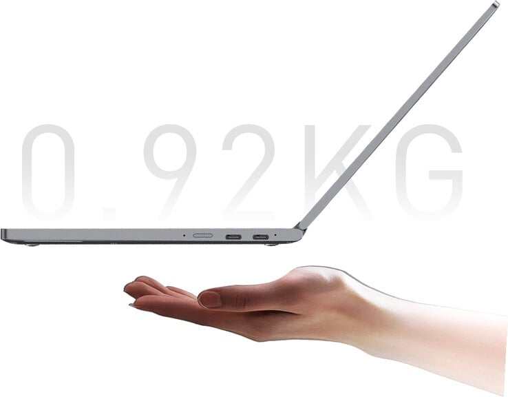 Le MiniBook X n'est équipé que de deux ports USB-C et d'une prise audio de 3,5 mm pour les entrées-sorties (Image source : Chuwi)