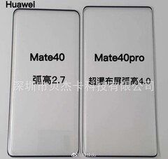 Protecteurs d'écran Mate 40/Mate 40 Pro. (Source de l'image : @RODENT950)