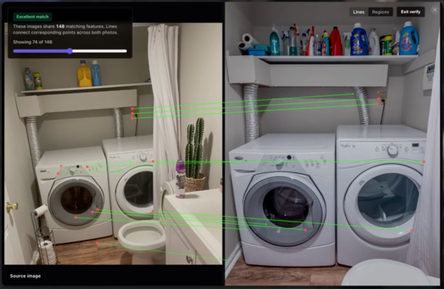 Démonstration de Raven AI. L’outil associe les photos d’intérieur aux annonces immobilières en ligne.
