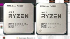 Le AMD Ryzen 7 5700G offre une amélioration surprenante de l&#039;iGPU par rapport au Ryzen 7 4700G dans un benchmarking synthétique. (Image source : AMD/UserBenchmark/CPU-Z Validator - édité)