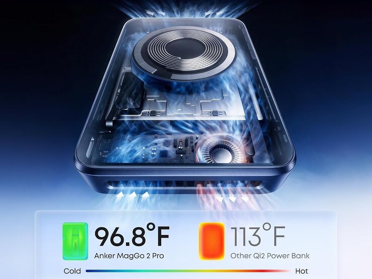 L'Anker MagGo 2 Pro est équipé d'un ventilateur turbo et de deux évents pour assurer son refroidissement