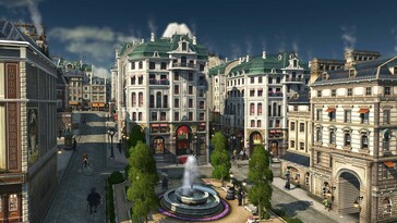Une image montrant une ville moderne et des bâtiments dans l'année 1800.