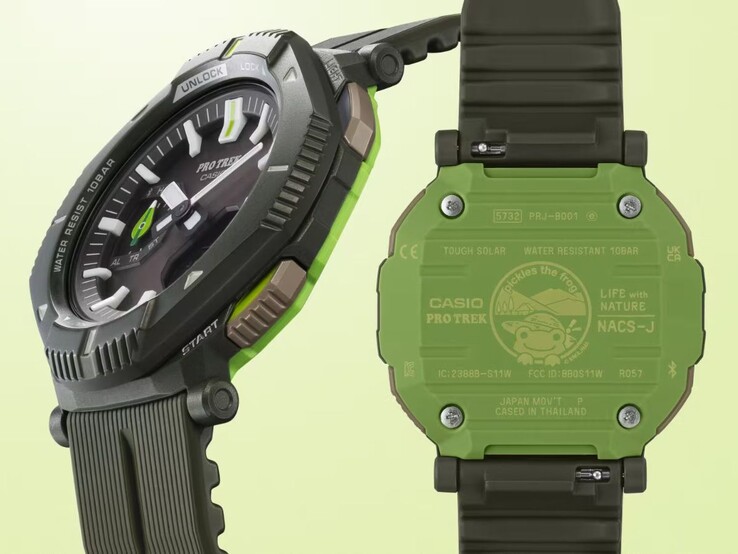 La montre Casio Pro Trek x The Nature Conservation Society of Japan x Pickles the Frog PRJ-B001NJ-3